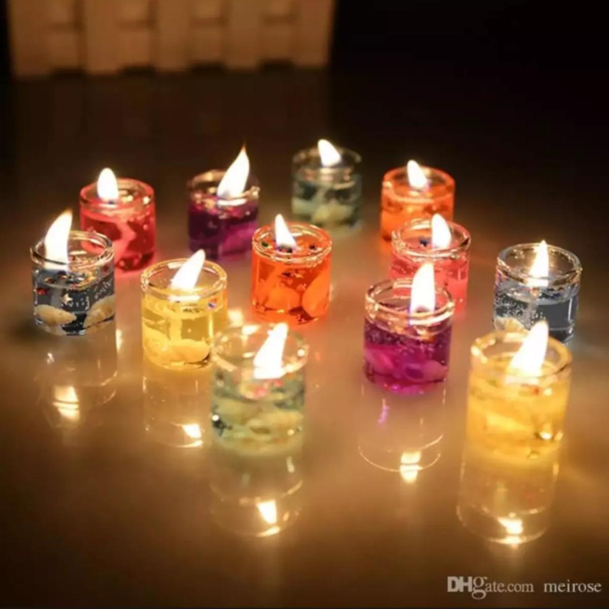 Jel candle-6pc/Jelly Candle Multicolor-Pieces-6pc/Romantic Jelly Candle Multicolor-6pc