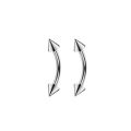 2pcs Stainless Steel Colorful Curved Barbell Double Spike Ball End Eyebrow Piercing Nose Rings Banana Barbell Piercing Jewelry. 