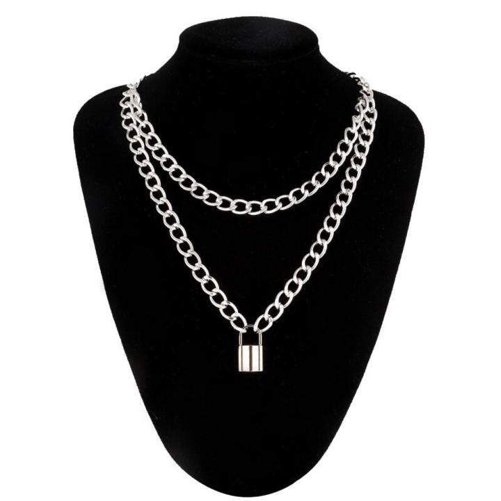 DM bag factory Store Padlock necklace women 90s grunge egirl alternative pendant necklace gothic emo festival fashion jewelry Daraz .bd
