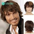 【DIV MALL】(NEW)Men Wig Natural Looking Men's Short Curly Wig with Bangs Quality Synthetic Hair in Black Brown Golden Shades Perfect for Short Wig.