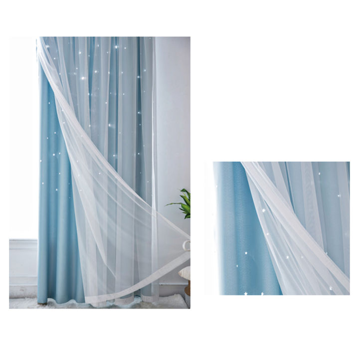 Migeet%202Pcs%20Window%20Curtain%20Hollowed%20Out%20Stars%20Shading%20Curtain%20Drape%20Purdah%20for%20Home%20Living%20Room%20Bedroom%20-%20Image%203