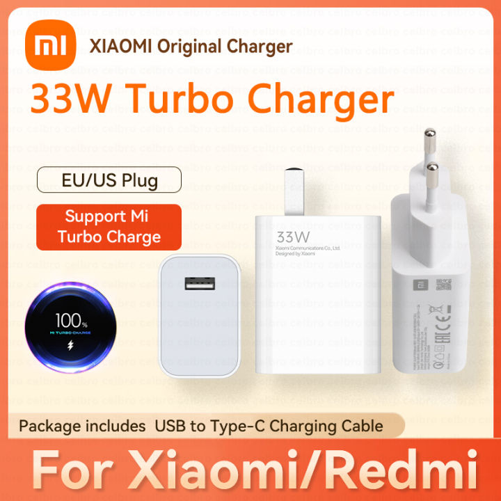33w Fast Turbo Phone Charger For Xiaomi Mi Redmi Note 10 EU