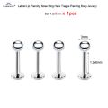 4Pcs 16G 6/8mm Rod Crystal Tragus Piercing Labret Lip Ring Nose Piercing Oreja Helix Ear Studs Conch Pircing Cartilage Earrings.