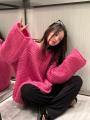 Gentle Retro Pink Thick Needle Soft Glutinous Sweater Women's Autumn and Winter Clothing Loose and Lazy Style High-Grade Pullover Top.