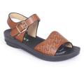 Brown PU Leather Wedges For Women. 