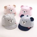 Cartoon Bear Baby Hat Cap Summer Spring Adjustable Baseball Cap Cute Striped Cotton Kids Sun Hat Baby Boy Girl Hats With Ears.