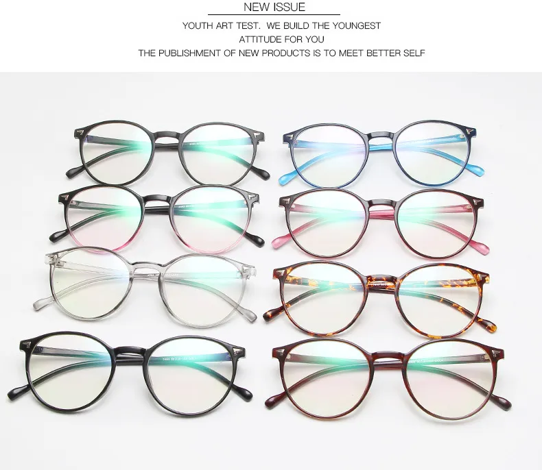Classic Round Glasses Frame Female Optical Men Women Plastic
