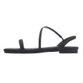 French thin strap sandals women's summer flat soles are versatile, black square toe with a line simple ins tide college student roman shoes. 