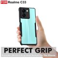 For Realme C33 Mobile Cover Edge-Reinforced Shockproof Cushion Back Clear Hybrid Transparent Hard Cover Casing - (Back Case Cover For Smartphone).