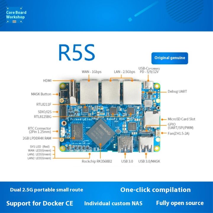 Nano Pi R5S Router Dual 2.5G+Gigabit Mini Development Board CNC All ...