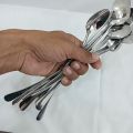 1 pcs long hundle spoon  heavy long hundle pickle spoon silver color spoon carry design spoon 24 cm long pickle spoon. 
