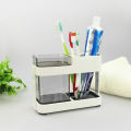 Multifunctional 2-in-1 Toothbrush & Toothpaste Holder with 1 Cups - Freestanding Bathroom Organizer, Countertop Rack for Access. 