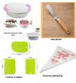 6 pcs a set Turn table+3 pcs scraper + cake planer 8" 10pcs Plastic Piping Bags.