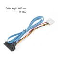 7 Pin SATA Serial ATA to SAS 29 Pin & 4 Pin Cable Male Connector Adapter-Blue. 