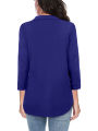 Eligible Women Loose Shirt, Adults Casual Solid Color V-neck Three-quarter Sleeve Pullover. 