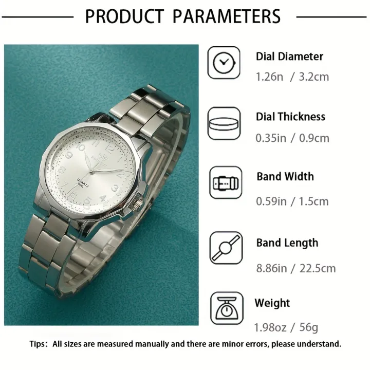 4pcs/set%20Women's%20Watch%20Casual%20Round%20Pointer%20Quartz%20Watch%20Polished%20Fashion%20Analog%20Wrist%20Watch%20&%20Jewelry%20Set,%20Gift%20For%20Mom%20Her%20-%20Image%204