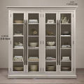 C-0668 Antique Wall Showcase / Bookcase 4Palla / 4 Door / 2Part (ROYALS Furniture).