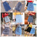 Denim skirt women's clothing 2024 summer new high-waisted korean version of women's skirt high-waisted hip skirt manufacturer batch. 