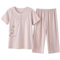 Fashion Print Pajamas Set Summer 100% Cotton Sleepwear For Women Casual Home Wear Ladies Night Big Size Pijamas Pyjamas M-XXXL.