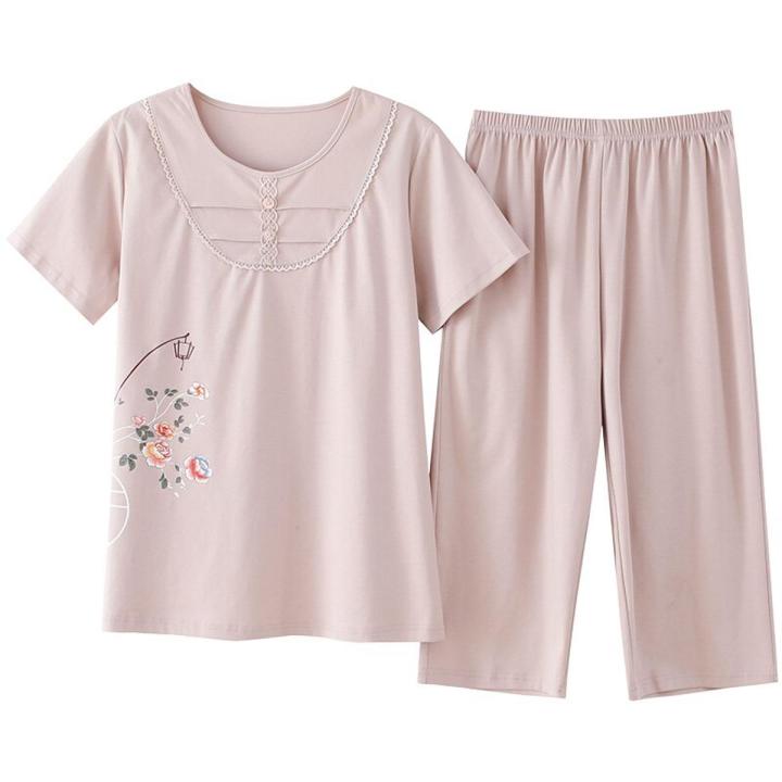 Fashion Print Pajamas Set Summer 100% Cotton Sleepwear For Women Casual Home Wear Ladies Night Big Size Pijamas Pyjamas M-XXXL