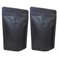 100Pcs Matt Foil Coffee Valve Zipper Closure Bag Vertical Foil Coffee Bean One-Way Valve Bag Packaging Bag 250G Black.