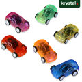 【Krystal】Baby Creative Mini Plastic Pull-Back Toy Car, Colorful Transparent Design, Ages 3+, Safe & Fun Gift.