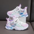 Girls' sneakers 2023 spring and autumn new mesh breathable and versatile solid sole dad shoes for medium and large children. 