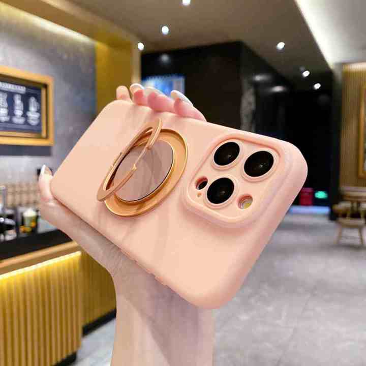 HOCE Luxury 360° Rotate Bracket Magnetic Ring Phone Cases for iPhone 15 14 13 12 Pro Max Case Colorful Jelly Soft Silicone Cover Casing