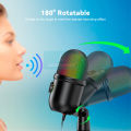 DoomHot USB Microphone PC Condenser Microphone Desktop RGB Lighting Microphone Volume Control Mic Plug and Play Mic Professional Gaming Mic with Mute Button Effect for Streaming Podcast Studio Conference Call. 