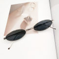 （NEW）Korean Oval Sunglasses Men Women Hip-hop Retro Metal Frame Glass Shades Eyewear Yellow Red Tiny Round eye glasses. 