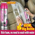 Flamingo Multi Purpose Foam Cleaner With Brush 650 ml, Car, Motorcycle, Household, Kitchen, Bathroom Cleaner Foam Spray. 