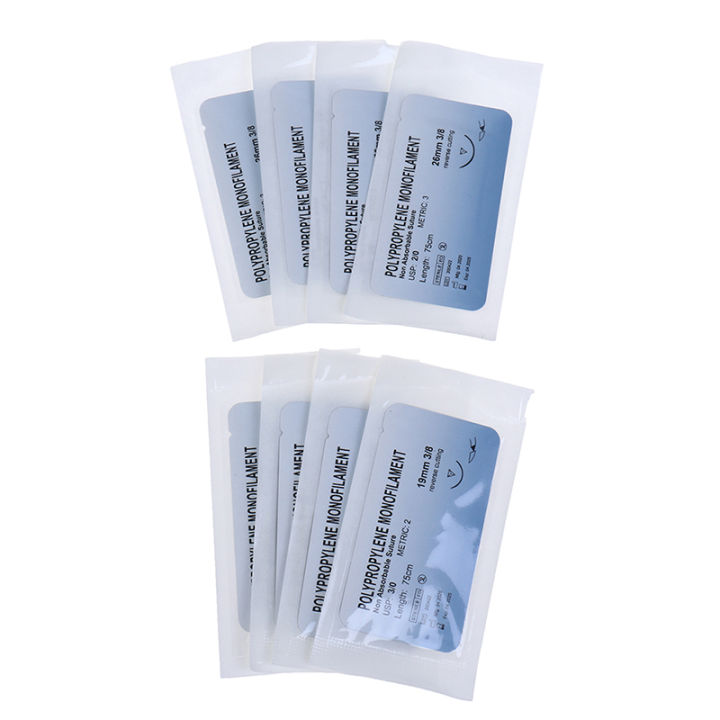 【Hot-Selling】 12PCS 2/0 3/0 Suture Nylon Monofilament Non-injured Suture Medical Thread Suture for Medical Surgical Suture Tool