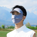 Ice Silk Sun Mask Men's Summer Outdoor Riding UV Protection Sun-Proof Cool Breathable Full Face Mask.