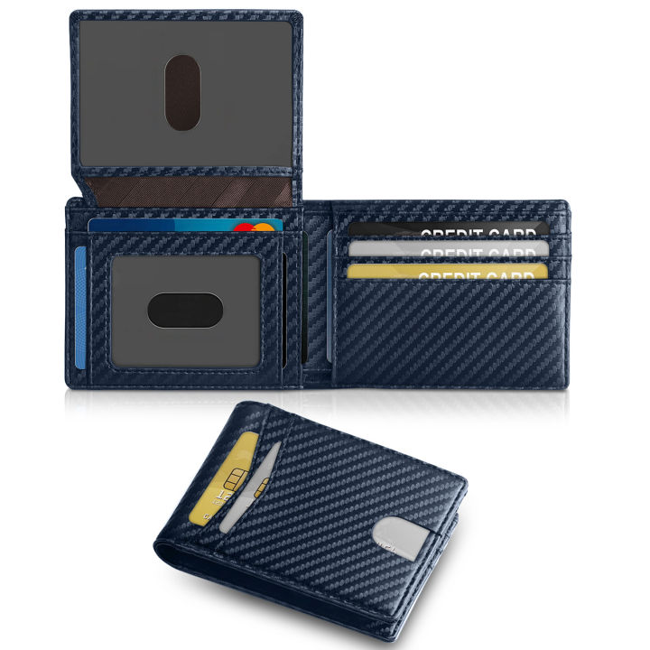 Men's genuine leather soft carbon fiber large capacity wallet for men's high-end feeling