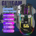 G6 RGB 12-Key Mechanical Mouse Wired Gaming Mosue Ergonomic Design 10-key Macro Programmable Setting 6-Speed Adjustable 12800DPI.