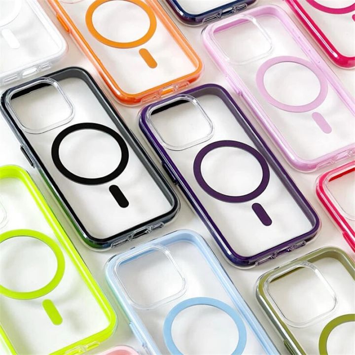 HOCE%20Shockproof%20Magnetic%20Phone%20Cases%20For%20iPhone%2015%2014%2013%20Pro%20Max%20MagSafe%20Case%20Candy%20Color%20Clear%20Soft%20Bumper%20Cover%20-%20Image%209