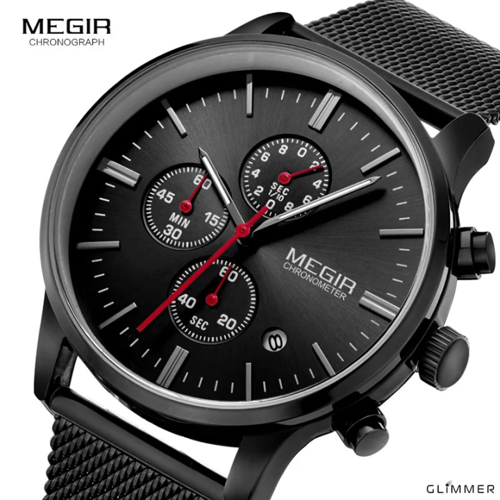 MEGIR%20MS2011%20Men's%20Quartz%20Chronograph%20Watch%20Stainless%20Steel%20Band,%20Luminous%20Hands,%20Calendar%20-%20Image%205