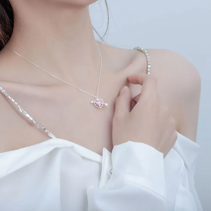 One%20Arrow%20Piercing%20Heart%20Pink%20Diamond%20Necklace%20Light%20Luxury%20Jewelry%20Girlfriend%20Birthday%20Gift%20-%20Image%203