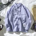 Spring and Summer Long Sleeves Striped Shirt Korean Style Loose Men's Shirt Trendy Teenagers Thin Student Couple Coat12. 