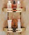 304 Stainless Steel Golden Bathroom Corner Shelve / 2 Layer Corner Shelves Golden.