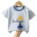Elegantstunning Children Short Sleeve Tops Cartoon Printing Round Neck T-shirt Summer Breathable Cotton Shirt For Boys Girls.