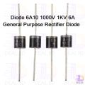 10Pcs- Diode 6A10 1000V 1KV 6A General Purpose Rectifier Axial Diode 6A10 Silicon Junction Diode R-6 Package. 