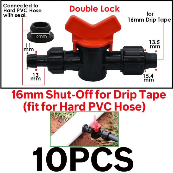16mm%205/8%20Drip%20Irrigation%20Tape%20Shut-Off%20Valve%20End%20Plug%20Connector%20Thread%20Lock%20Garden%20Watering%20System%20Greenyhouse%20to%20PVC%20Hard%20Pipe%20-%20Image%204
