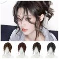 【Deal】 Invisible Women Topper All-Match Clip in Curly Middle Part Bangs Hair Extensions Seamless Front Side Long Bangs. 