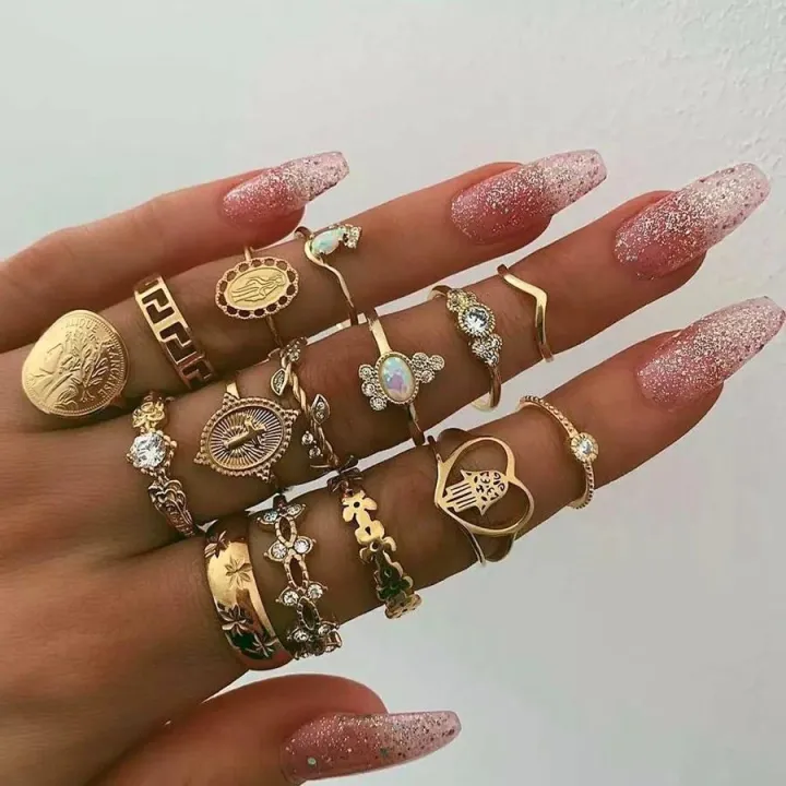 15%20Pcs/Set%20Bohemian%20Midi%20Ring%20Sets%20For%20Women%20-%20Image%203