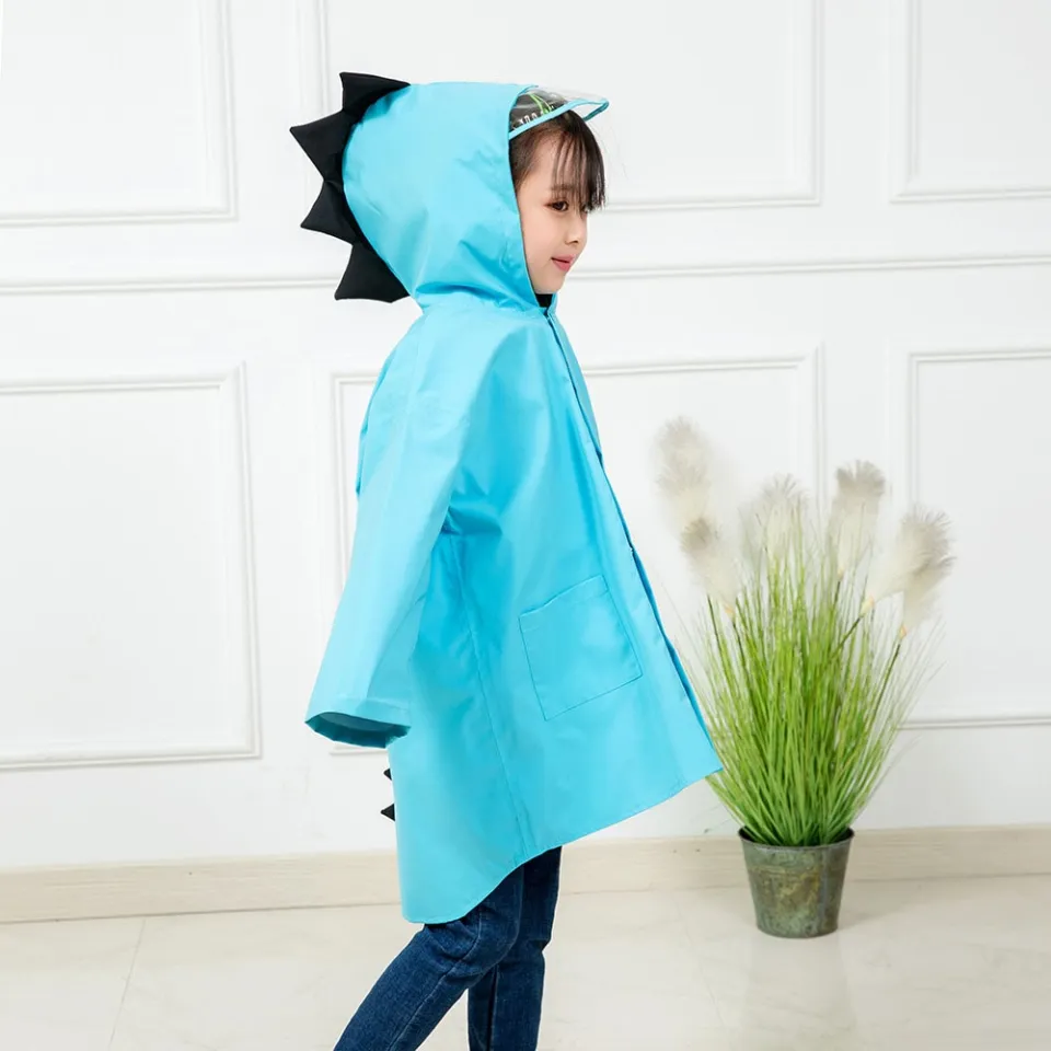 Cute Dinosaur Raincoat Waterproof Children Kids Rain Jacket Boys