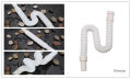 Extendable Trap Flexible Plastic Wash Basin Drain Waste Pipe With S.S. type For Bathroom Wash Basin. 