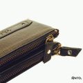 Avro Premium 100% Genuine Cow Leather Double Zipper Money Bag For Men Stylish Export Quality Wallet For Men. 