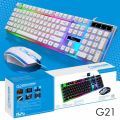 G21-B RGB Gaming Keyboard Mouse Combo White RGB Keyboard and Mouse. 
