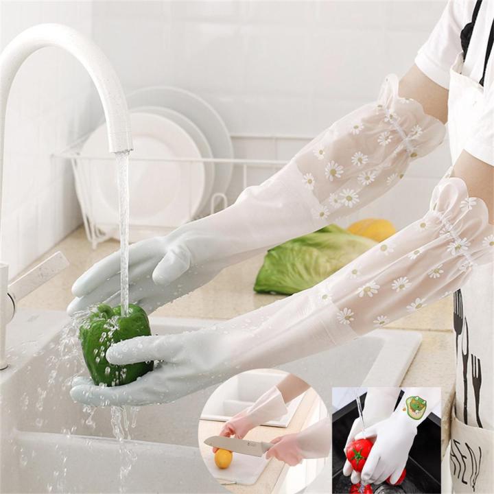 Female Silicone Rubber Durable Dish Washing Glove Latex